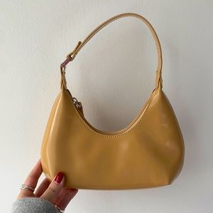 By Far Beige Semi-Patent Baby Amber Bag